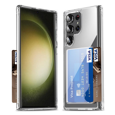 Mobile Phone Cases for Samsung Galaxy S23 S23U Shockproof Hard PC Transparent Clear and Card Holder