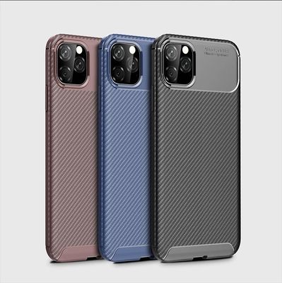 Function Protect Mobile Phone TPU Case Carbon Fiber Brushed for iPhone 11 Pro Max