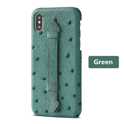 Luxury Handmade Ostrich Skin Leather Phone Back Case for iPhone XS Max 100% Test