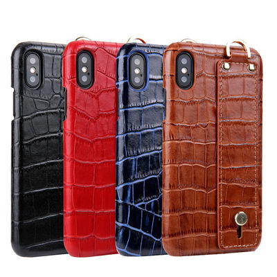 Blue Luxury Crocodile Leather Mobile Cover For IPhone XS Handcrafted