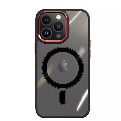 Metal Lens Camera Full Protective Transparent Clear Cases Magnetic Hard Back Cover Mobile Phone Case For Iphone 13 14 15 Pro Max