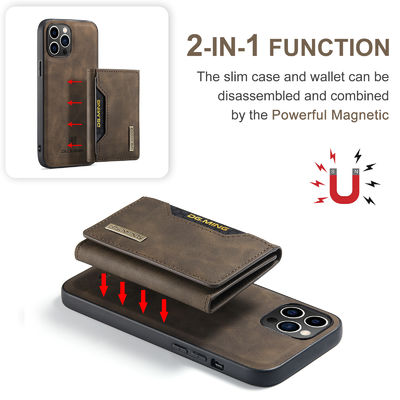 Magnetic Detachable Leather Wallet Case Cover For iPhone 15 Pro Max Luxury Card Pocket Case
