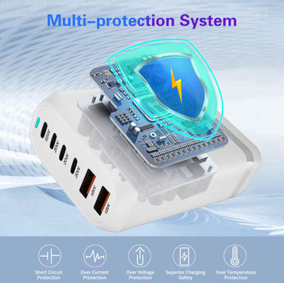 MacBook Mobile Phone OEM 160W 4USB Ports 2USB-C Ports PD Fast Desk Phone Charger
