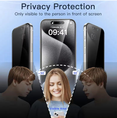 Privacy 9H Cell Phone Tempered Glass Screen Protector Film Iphone 15 Pro Max