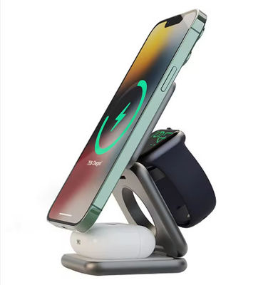 3 in 1 Foldable Wireless Charger Stand For iPhone 15 14 13 Holder Magnetic Fast Charging Station