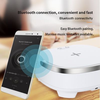 Wireless Fast Charger with Night Light Bluetooth Speaker and Alarm Clock 9V/2A Input
