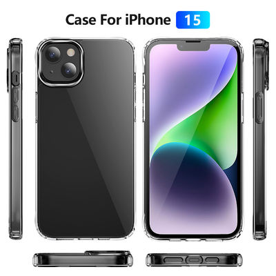 15 Pro MAX Clear Acrylic TPU Phone Case with Fashion Element and Camera Frame