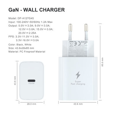 Private Mold 45W GaN USB-C Wall Charger For MacBook Pro/Air IPad Pro Galaxy S23