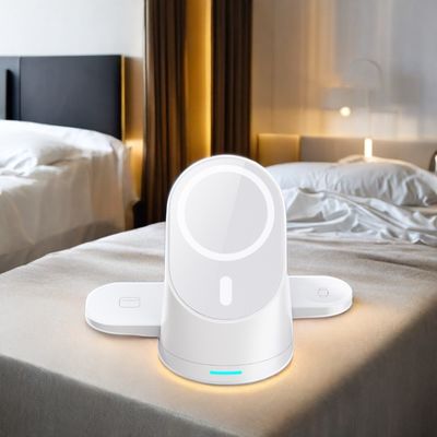 15W Portable QI Multifunctional 3 in 1 Magnetic Wireless Stand For iPhone 15 14 13 Pro