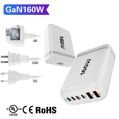 160W 4USB 2USB-C Ports PD Fast Desktop Charger For MacBook And Laptop Power Charging