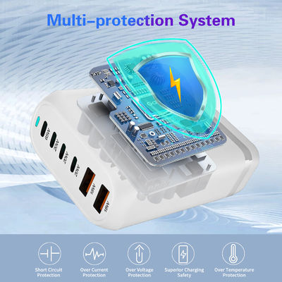 160W 4USB 2USB-C Ports PD Fast Desktop Charger For MacBook And Laptop Power Charging