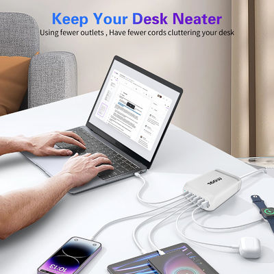 160W 4USB 2USB-C Ports PD Fast Desktop Charger For MacBook And Laptop Power Charging