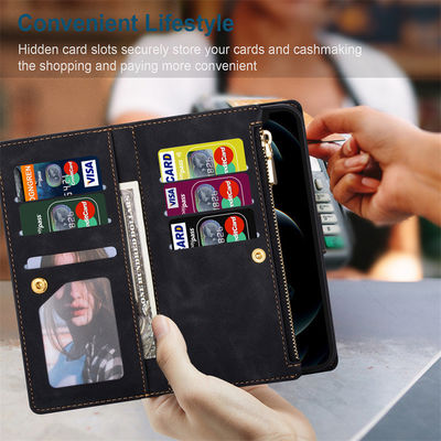 15 Pro Hanging Rope Wallet Case Compatible with Iphone TPU Leather and Magnetic Holder
