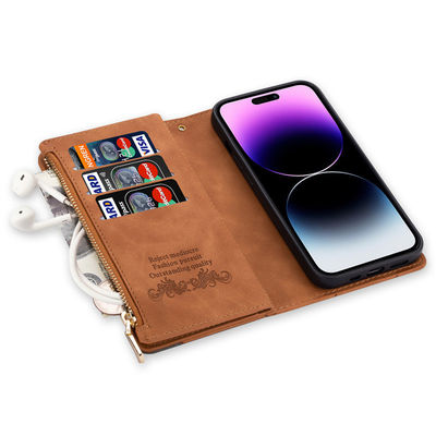 15 Pro Hanging Rope Wallet Case Compatible with Iphone TPU Leather and Magnetic Holder