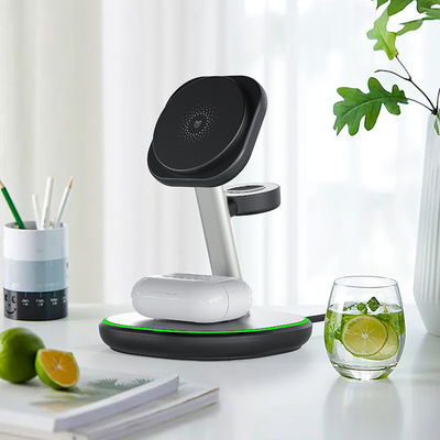 ABS 15W Qi Magnetic Multifunctional Wireless Charging Desktop 3 in 1 Stand for Iphone