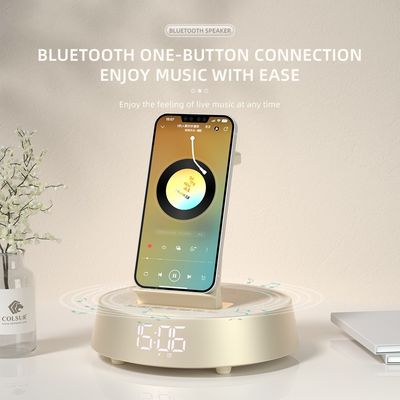 15W Fast Wireless Charger and Multi-Function Alarm Clock 6-in-1 for Mobile Phone