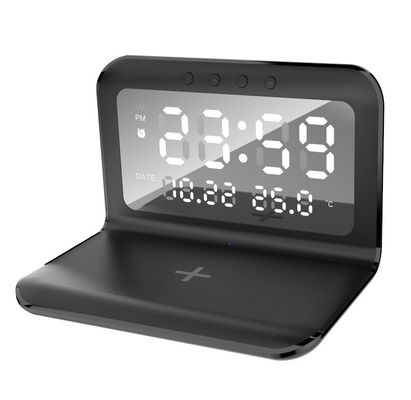 Qi Desk Wireless Phone Charger Holder with LED Display and 15W Wireless Charger Stand
