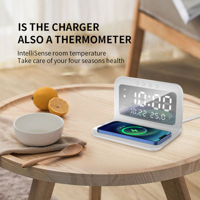Qi Desk Wireless Phone Charger Holder with LED Display and 15W Wireless Charger Stand