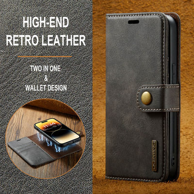 Card Flip Lanyard Phone Case Dg.Ming Pu Leather Mobile Phone Wallet for iPhone 15 Pro Max