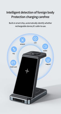 Cellphone Earphone Smart Watch 3 in 1 Wireless Charging Station with 5V Power Output