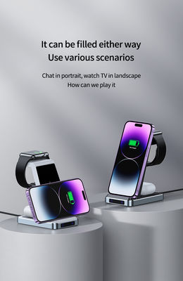 Cellphone Earphone Smart Watch 3 in 1 Wireless Charging Station with 5V Power Output