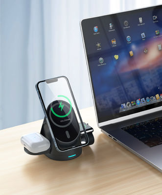 Foldable Magnetic Wireless Charger for Watch Earphone Smart Adapter 5W 7.5W 10W 15W Black