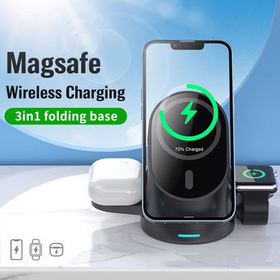 Foldable Magnetic Wireless Charger for Watch Earphone Smart Adapter 5W 7.5W 10W 15W Black