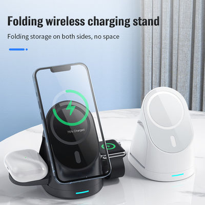 Foldable Magnetic Wireless Charger for Watch Earphone Smart Adapter 5W 7.5W 10W 15W Black