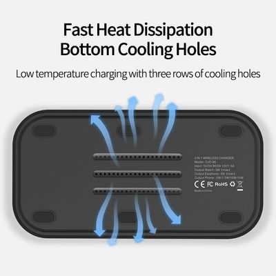 ABS Electroplating Rubber Oil Wireless Charger Stand for Fast Charging Output 3W