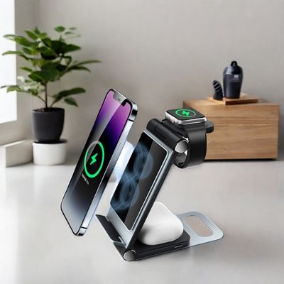 Portable Wireless Charging Custom Magnetic 15W Fast Qi Charger for Airpods and Phones