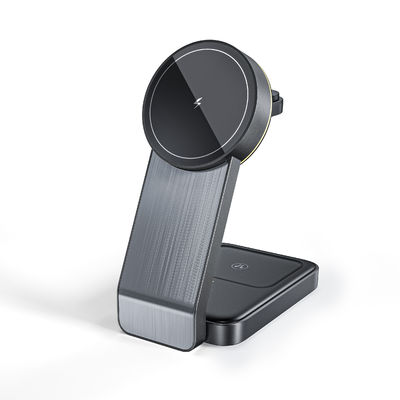 137mm*68mm*32mm Foldable Magnetic Aluminum 15W 3 In 1 Charger for iPhone Airpods Watch