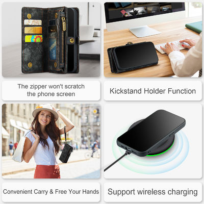 Samsung Compatible CaseMe Leather TPU Phone Cases for Iphone 13 14 Pro Max Card Slot