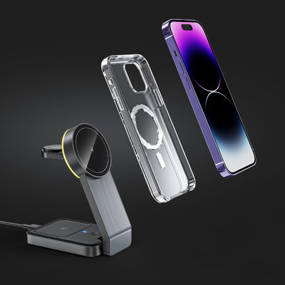 137mm*68mm*32mm Foldable Magnetic Aluminum 15W 3 In 1 Charger for iPhone Airpods Watch