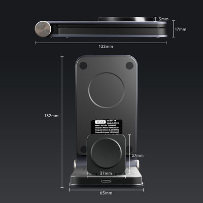 Overvoltage Protection 3 in 1 Qi Fast Wireless Charging Stand for iPhone 15 Pro Max