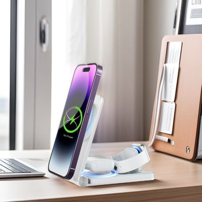 15W Aluminum Foldable Wireless Charging Stand for iPhone 15 Promax Customized Logo