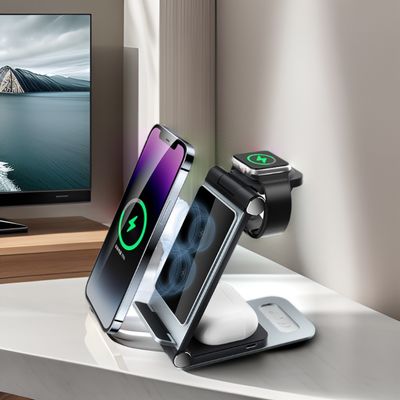9V/2A Output Fast Charger for Smart Watch Earphone Qi Aluminum Alloy Wireless Charger