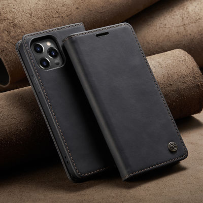 Blue TPU Leather CaseMe Luxury Wallet Card Bag Magnetic Phone Shell Holder for iPhone 14 Pro Max