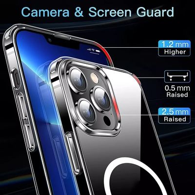 14 Pro Max Universal Shockproof Magnetic Clear TUP Phone Case for iPhone XR 11 12 13