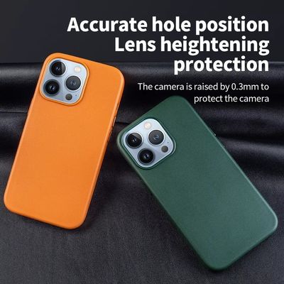 Dark Grey Magnetic Wireless Charger Pu Leather Phone Case for iPhone 14 Pro Max ' Choice