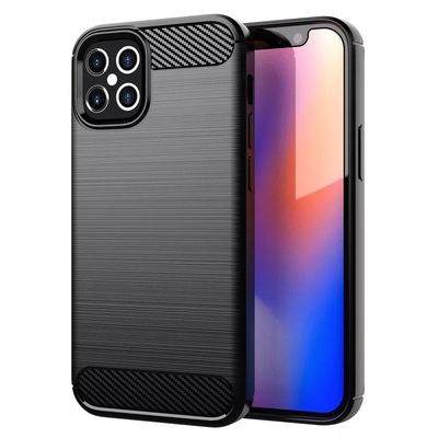 Shockproof Thin Carbon Fiber Soft TPU Silicone Mobile Phone Case for iPhone 13 14 Pro Max