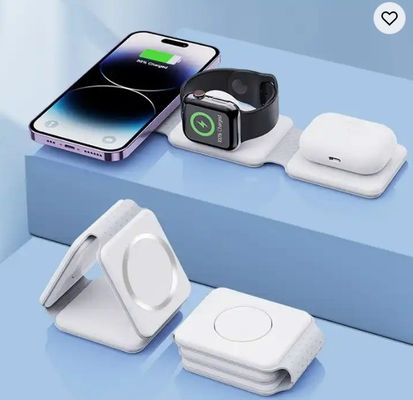 15W Magnetic Folding Wireless Charger for iPhone AirPods and Watch 3 Multiple Smart