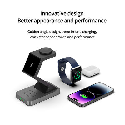 Customizable 3 in 1 Magnetic Wireless Charger for Headset Watch Desktop Qi Charger