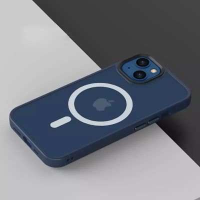 Iphone 14 Case With Frosted Magnetic Ring Metal Button Dustproof Shockproof Function