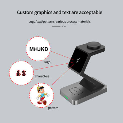 15w 3 in 1 Wireless Magnetic Fast Wireless Charging Station with ABS Input voltage and current 9V/2A