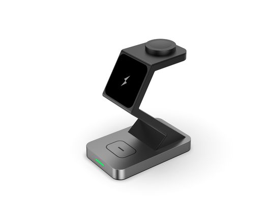 Fast Charging Magnetic Phone Charging Stand with 3 in 1 Wireless Charger and Type C Input Design
