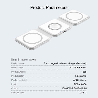 Convenient 15W Foldable Magnetic Charging Station for iPhone 14 Pro/Airpod Pro/iWatch 8