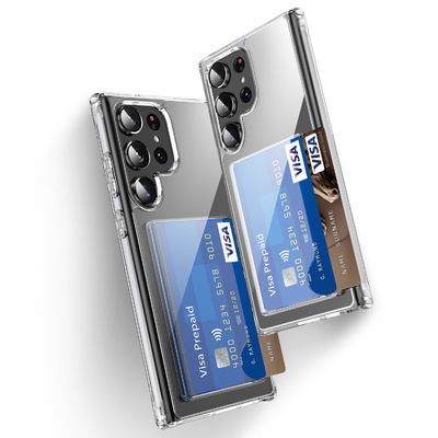 Mobile Phone Cases for Samsung Galaxy S23 S23U Shockproof Hard PC Transparent Clear and Card Holder