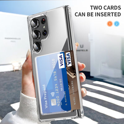 Mobile Phone Cases for Samsung Galaxy S23 S23U Shockproof Hard PC Transparent Clear and Card Holder