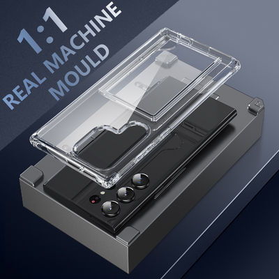 Mobile Phone Cases for Samsung Galaxy S23 S23U Shockproof Hard PC Transparent Clear and Card Holder