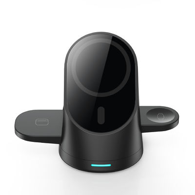 Intelligent 3 in 1 Fast Charging Station with Strong Magnetic Suction and Qi Function